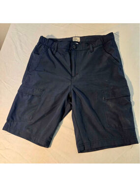 Copper Denim Men’s Stretch Cargo Shorts Dark Navy Blue Side Elastic Size 30 W-18